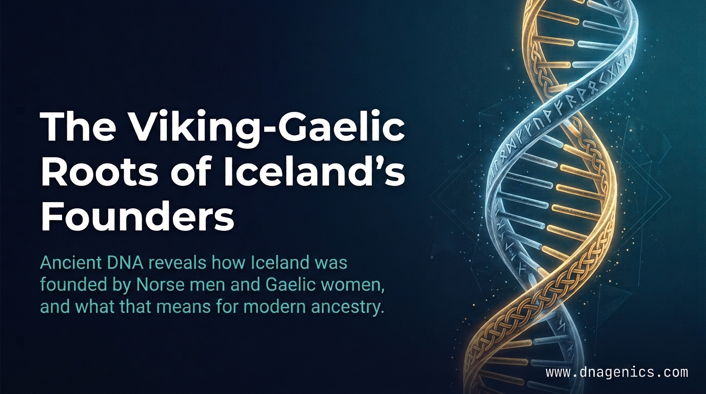 Map of Viking-age Iceland settlement showing Norse and Gaelic ancestry origins