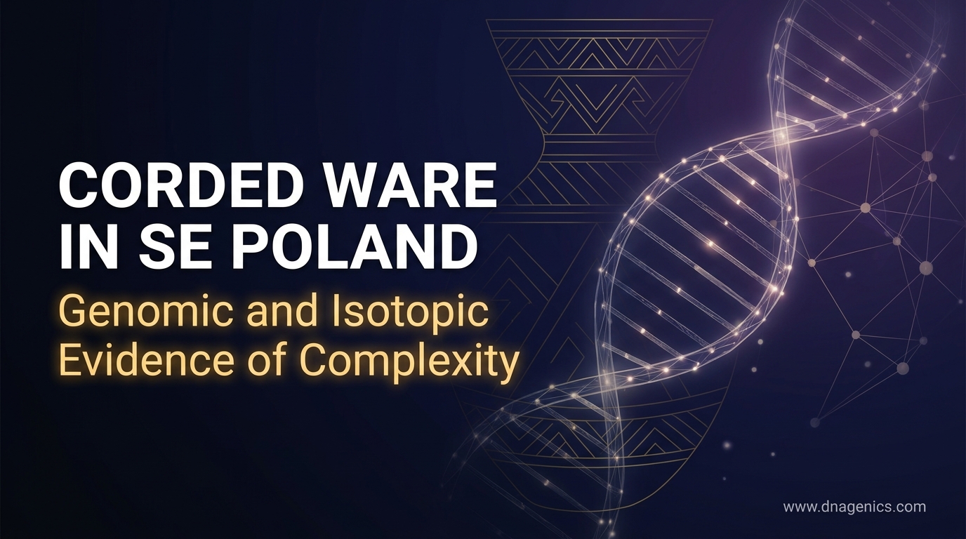 Map and genetic isotopic analysis of Corded Ware SE Poland
