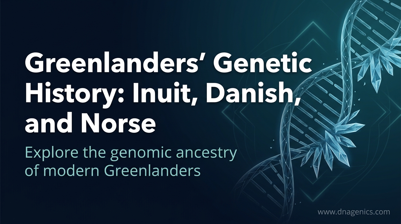 Map illustrating Greenland genetic history with Inuit and Danish ancestry routes