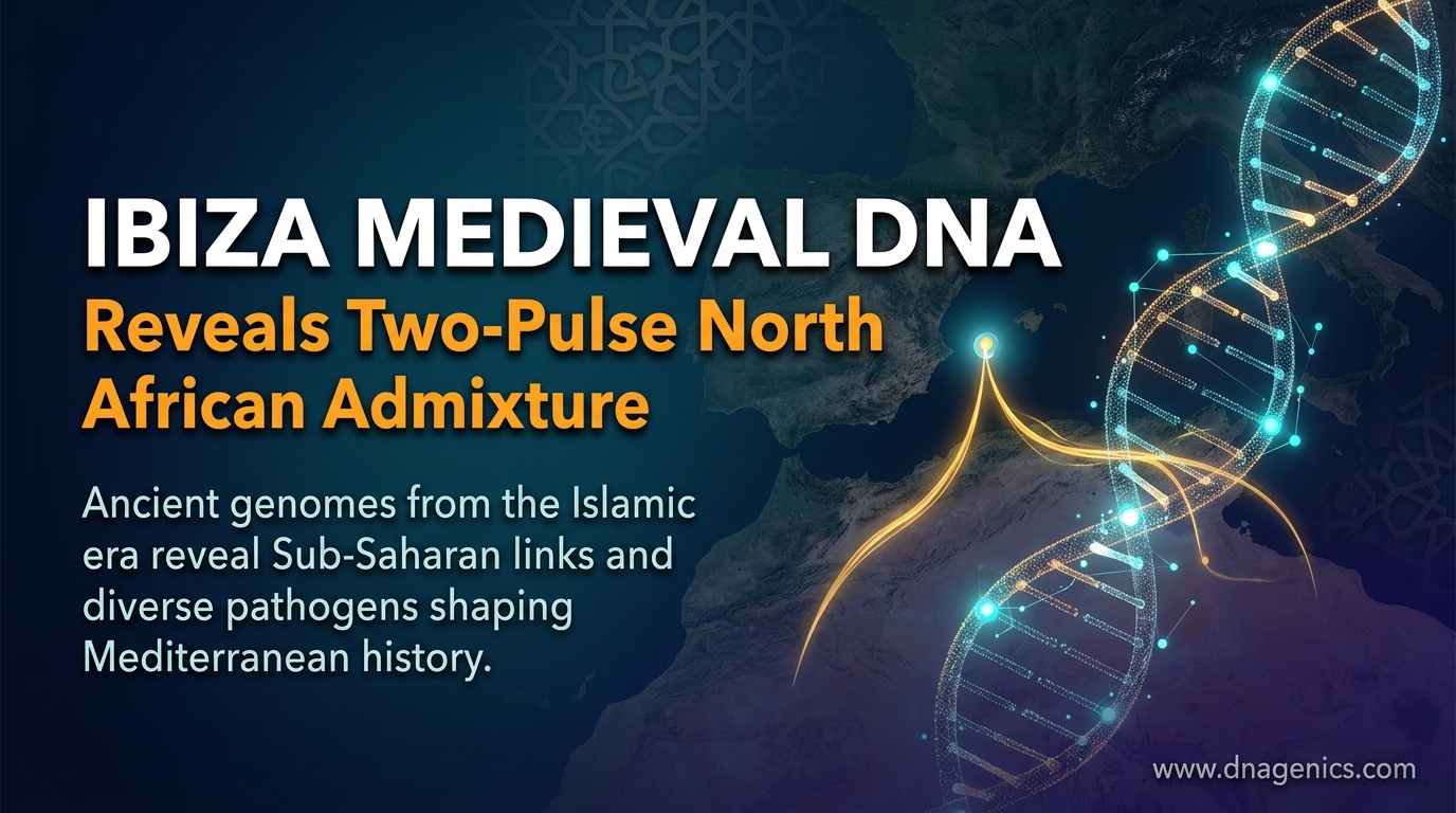 Genome-wide Ibiza medieval DNA mosaic showing North African admixture