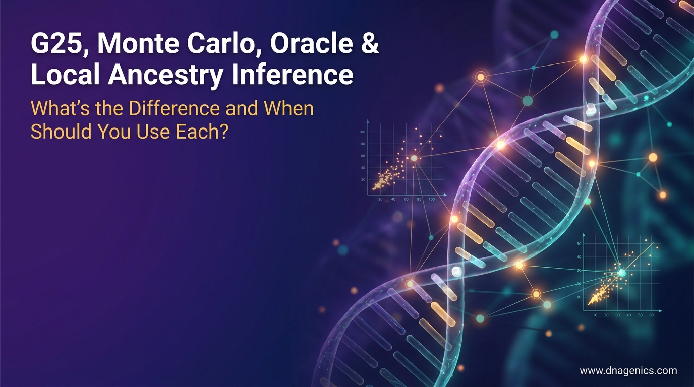 G25 Coordinates, Monte Carlo, Oracle, and Local Ancestry Inference: What’s the Difference and When Should You Use Each?