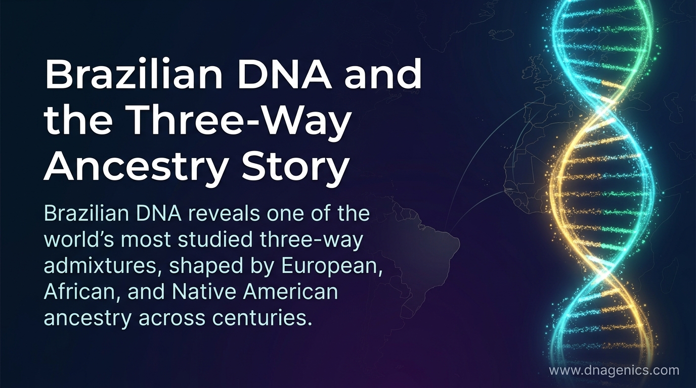 Brazilian DNA ancestry map showing European, African, and Native American admixture patterns