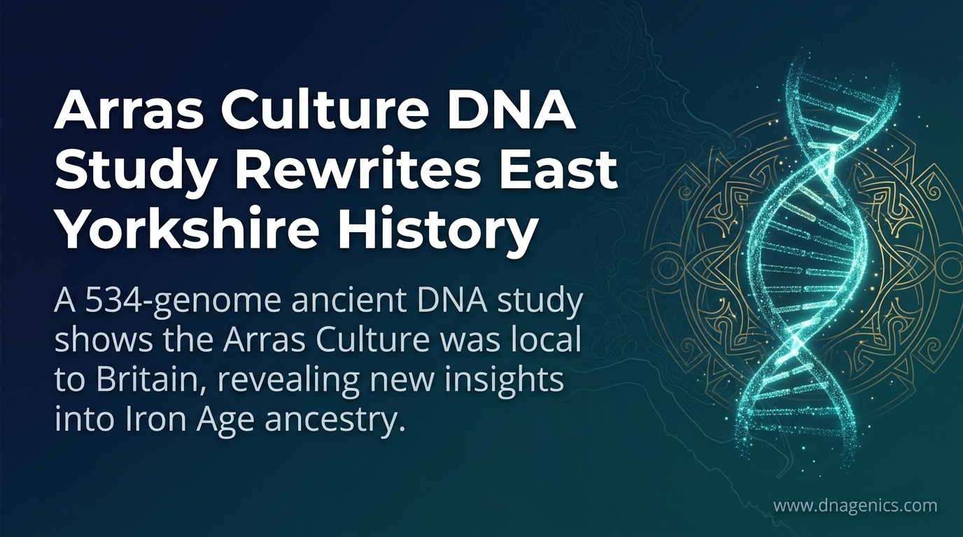 Ancient DNA study of Arras Culture burials in East Yorkshire, showing Iron Age ancestry and migration analysis