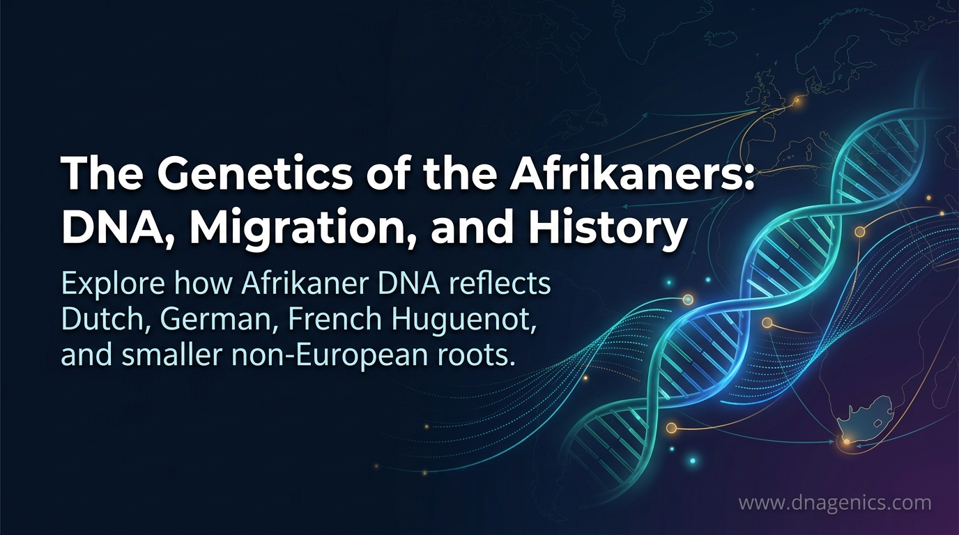 Afrikaner DNA ancestry map showing European and Cape historical migration layers
