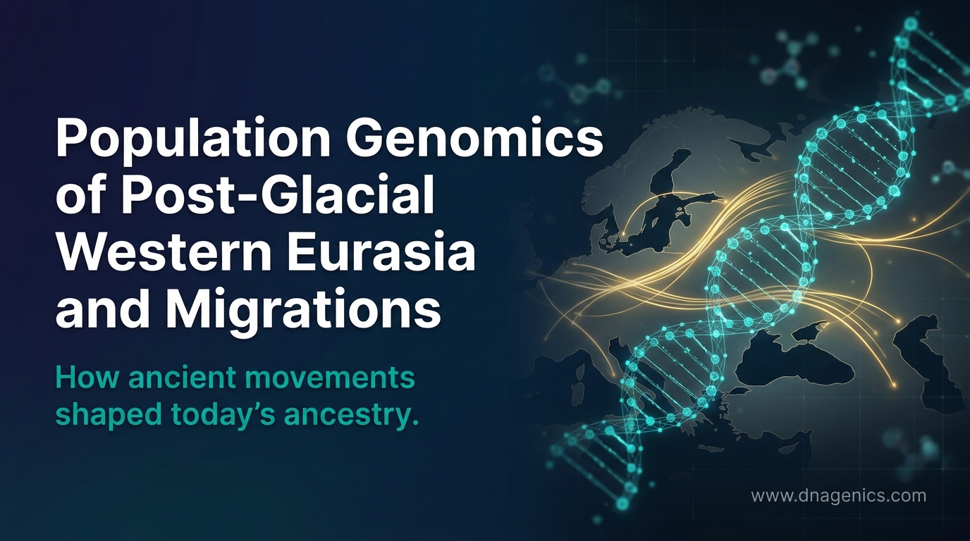 Illustration of ancient migrations shaping Western Eurasian DNA across Europe and Asia