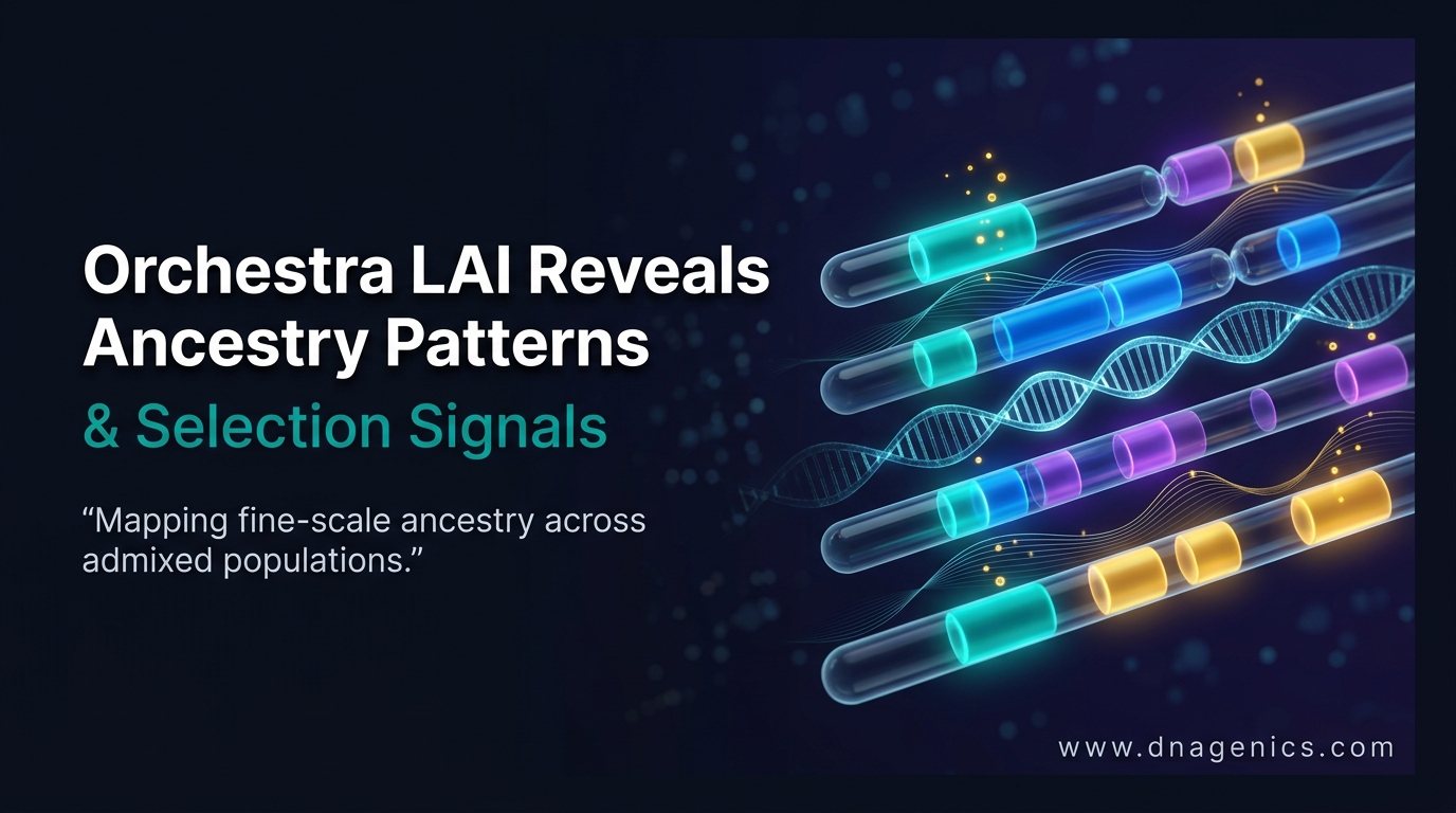 Infographic preview of Orchestra LAI workflow and findings across global populations