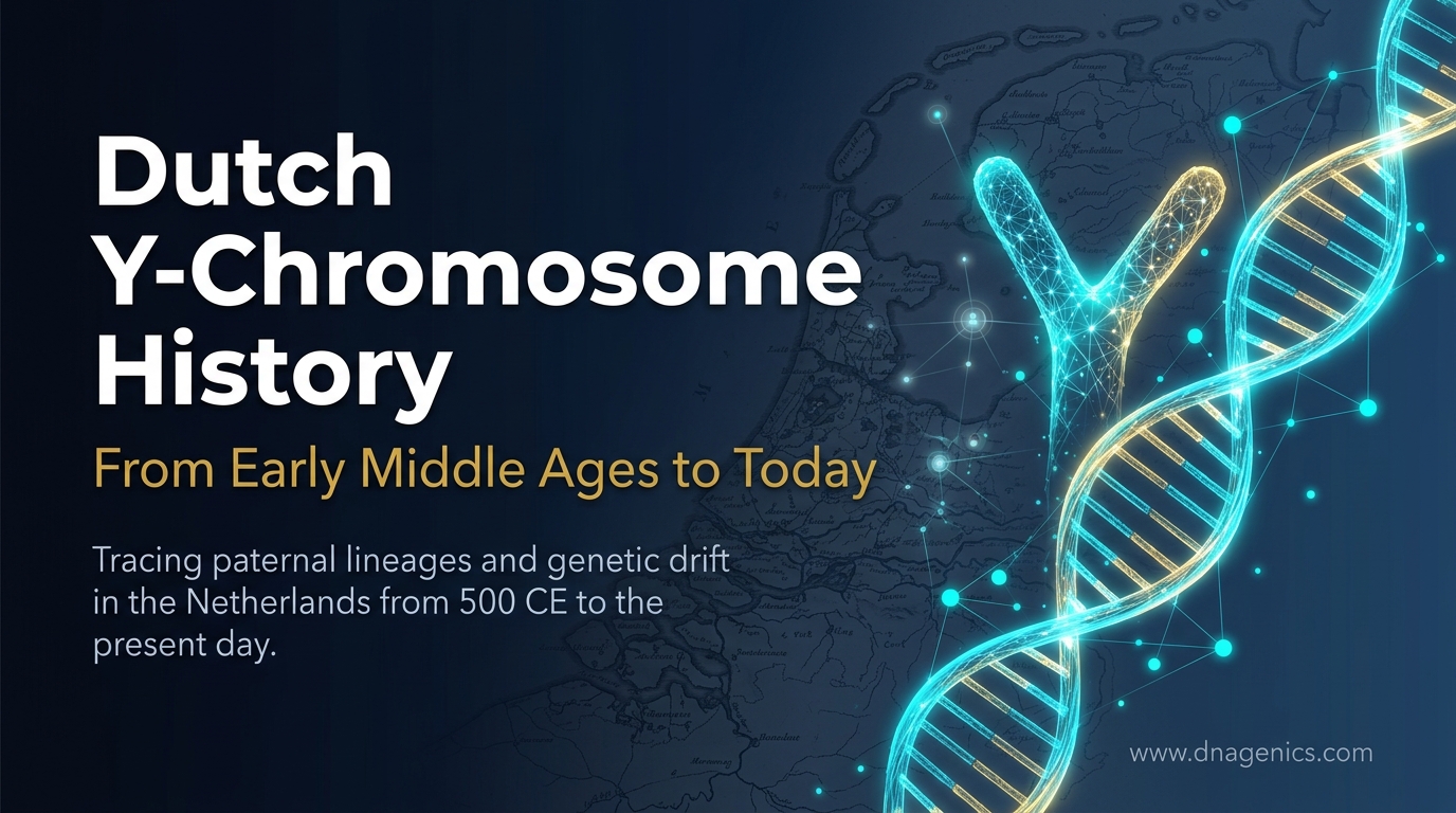 Map showing Dutch Y-chromosome haplogroup distribution across centuries