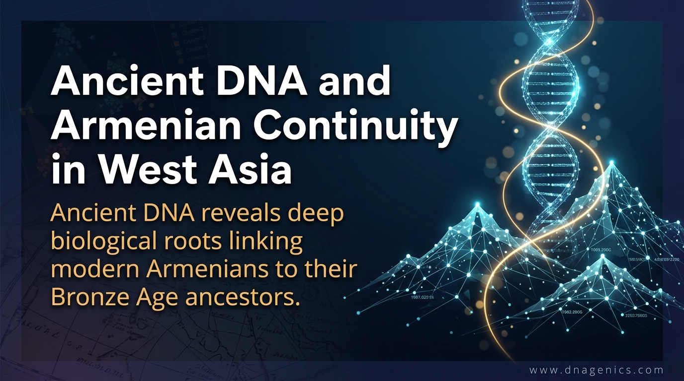 Ancient DNA map showing Armenian Highland continuity and Bronze Age ancestry