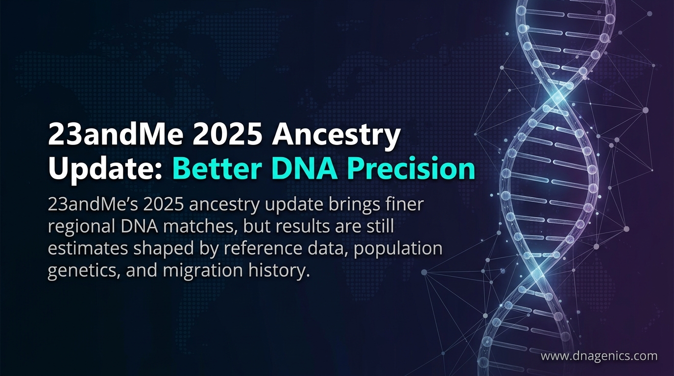 DNA ancestry report showing refined regional matches after the 2025 update