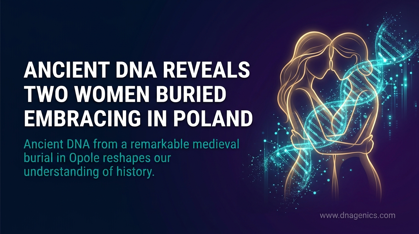 Ancient DNA analysis of two medieval women buried embracing beside a cathedral in Opole, Poland