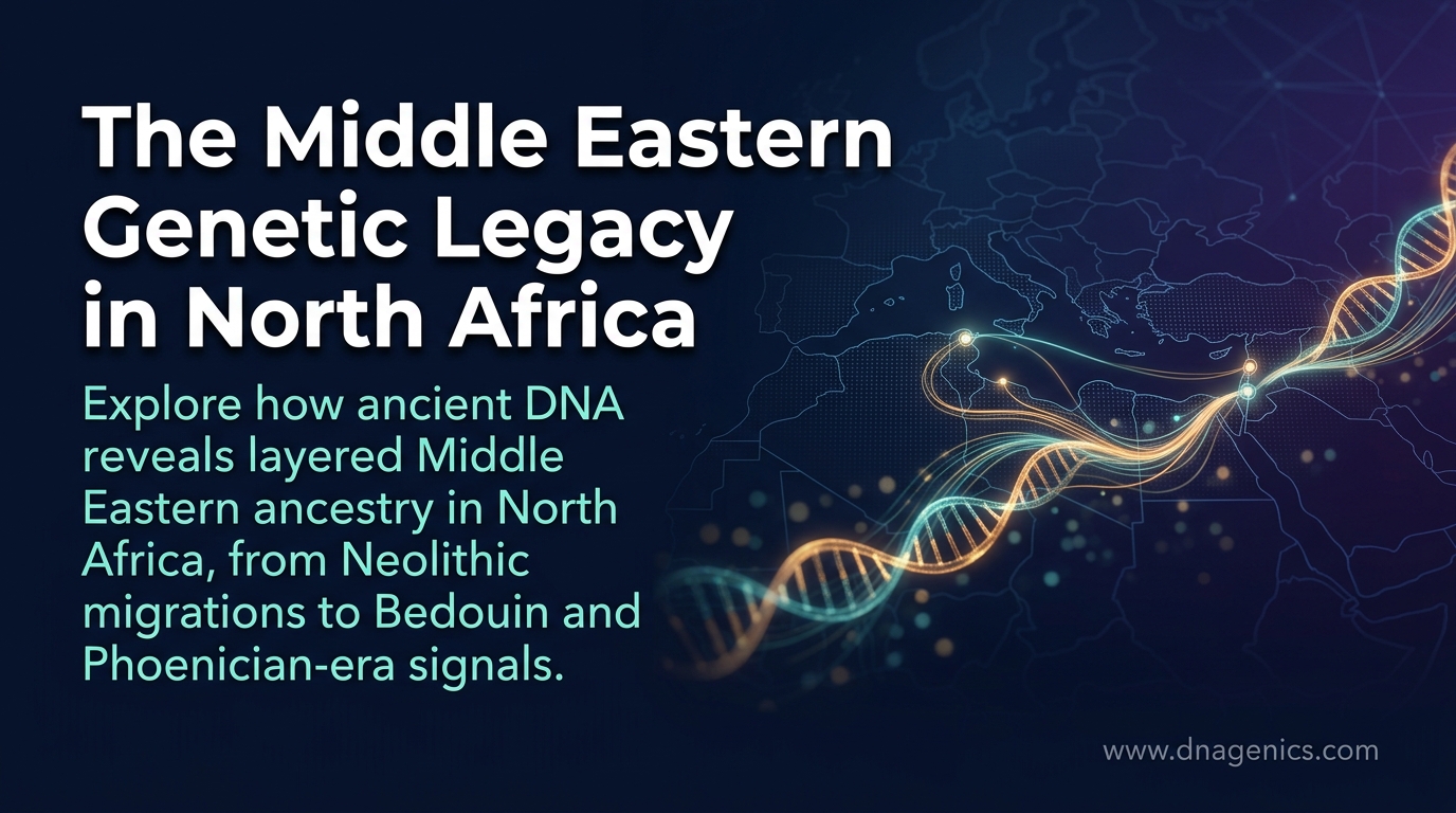 Map of North Africa showing ancient DNA migration routes from the Levant, Arabia, and the Mediterranean