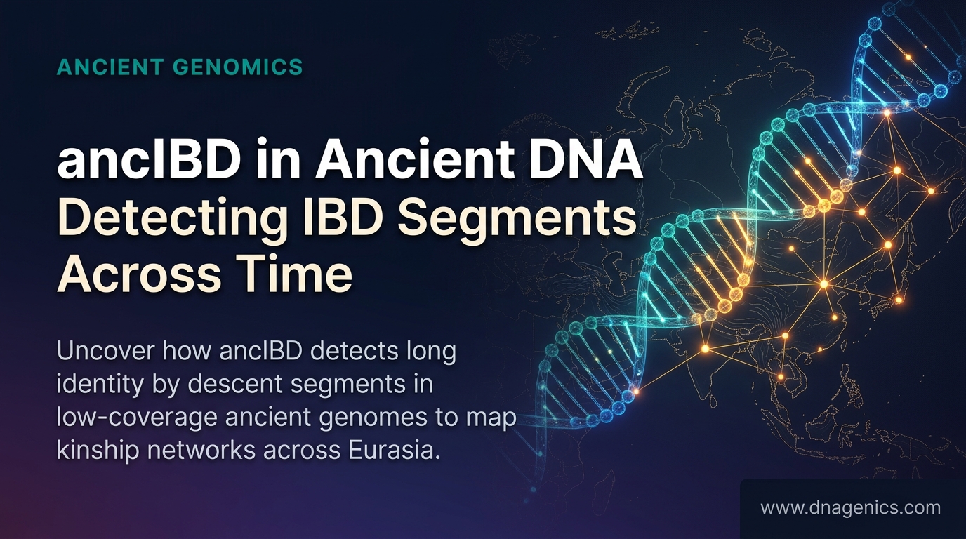 Illustration of ancient DNA segments and kinship networks across Eurasia