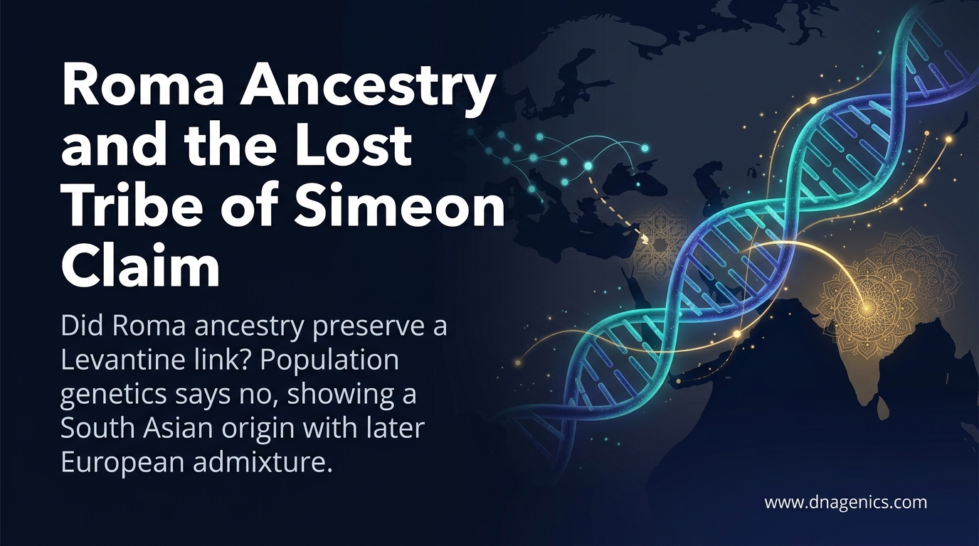 Map showing Roma migration from northwest India into Europe with DNA ancestry markers