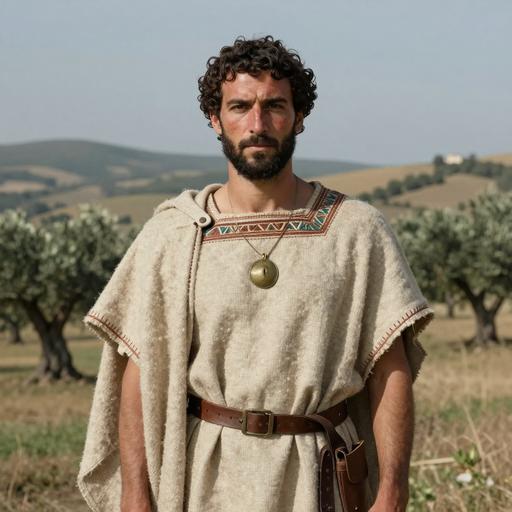 Portrait of ancient individual ORD011 from Italy, dated 800 BCE - 1200 CE