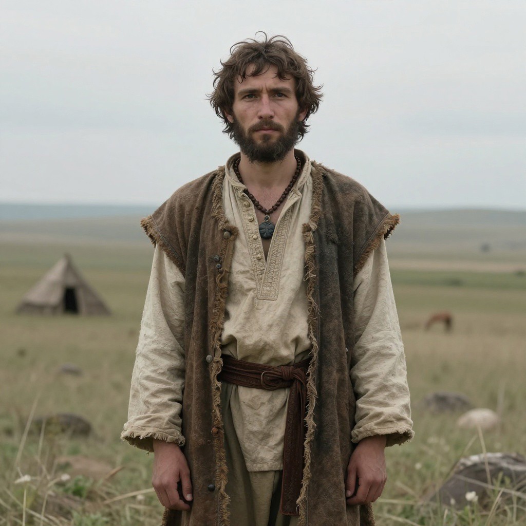 Portrait reconstruction of A man buried in Russia in the  era