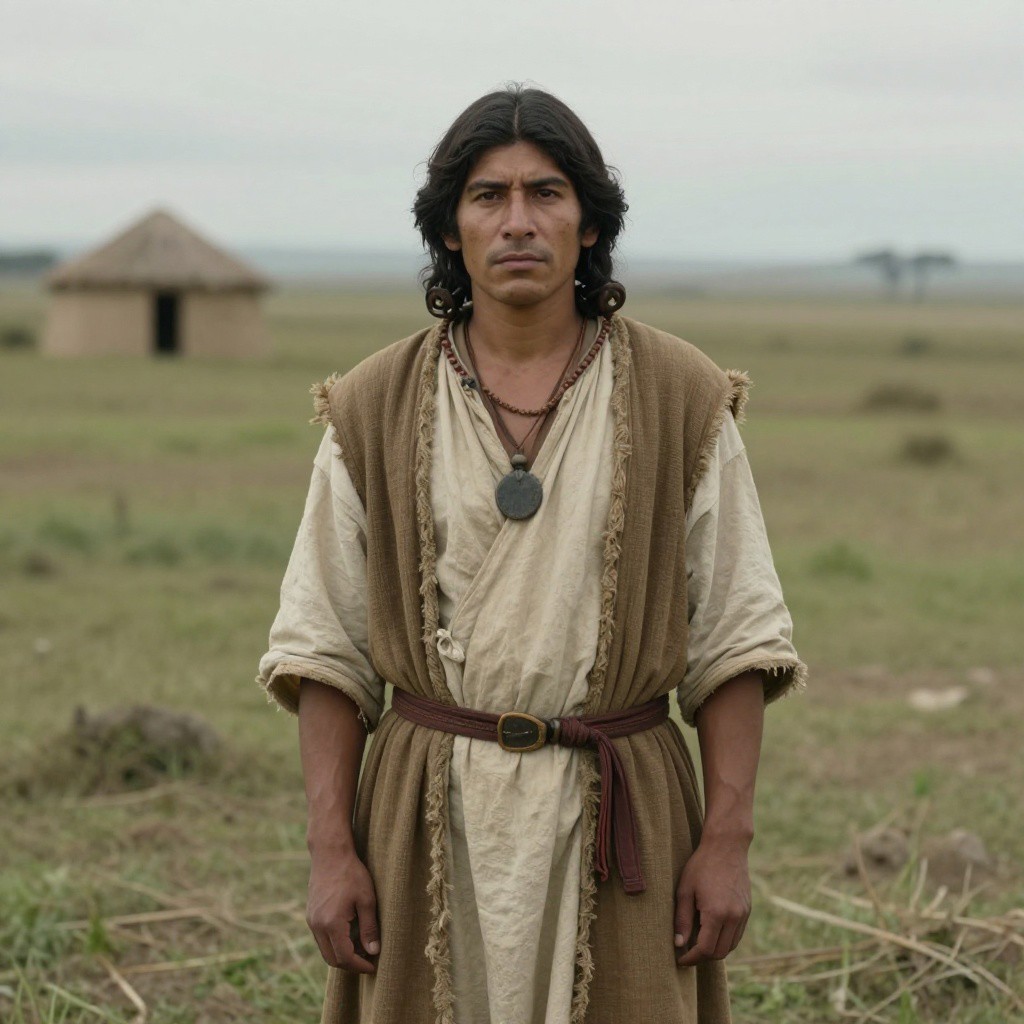Portrait of ancient individual I12945 from Argentina, dated 798-418 calBCE (2550±60 BP, LP-2970)