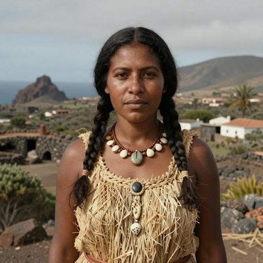 Portrait of ancient individual CAN.042 from Canary Islands, dated 1200 CE