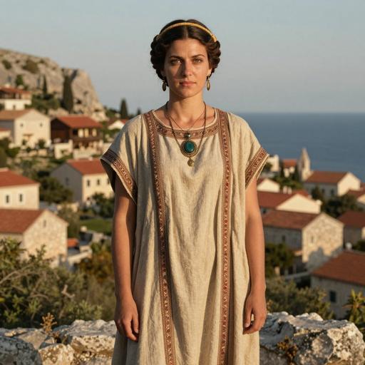 Portrait of ancient individual I34299 from Croatia, dated 300 CE - 500 CE