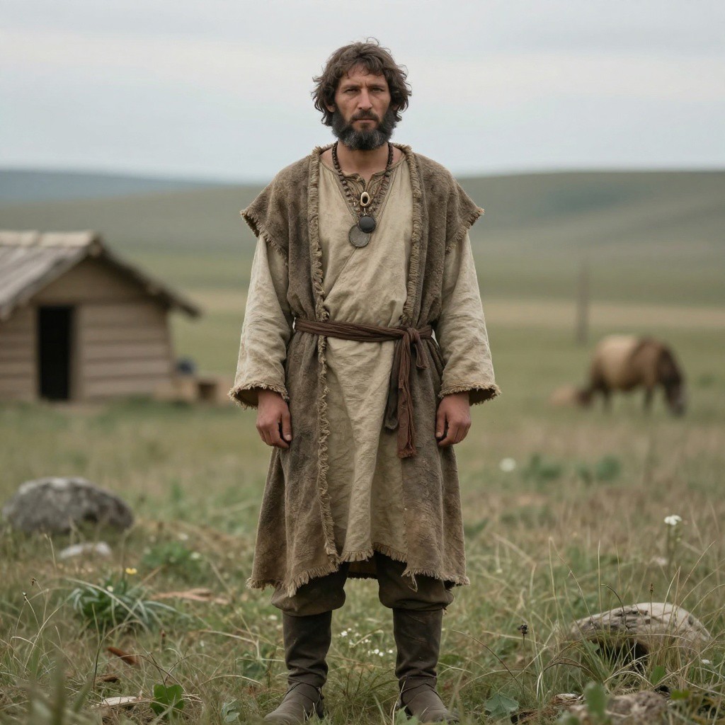 Portrait reconstruction of A man buried in Russia in the  era