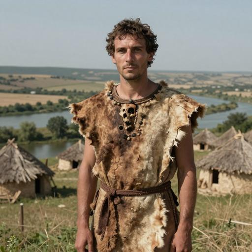 Portrait of ancient individual VLASA7 from Serbia, dated 7456 BCE - 7053 BCE