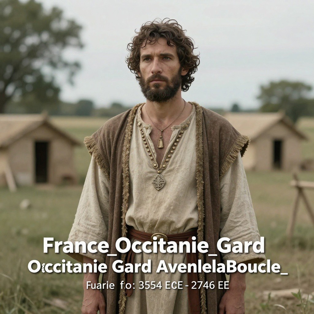 Reconstructed portrait of Occitanie Gard Avendela Boucle N individual, Aven de la Boucle (Occitanie Region, Gard Department, Corconne), France (3,554-2,746 BCE)