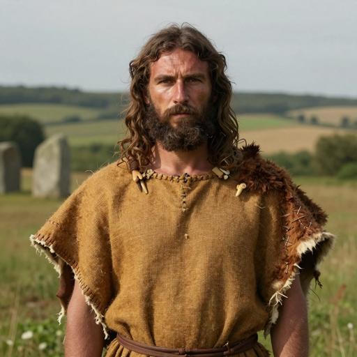 Portrait of ancient individual 1H07 from France, dated 3338 BCE - 3037 BCE