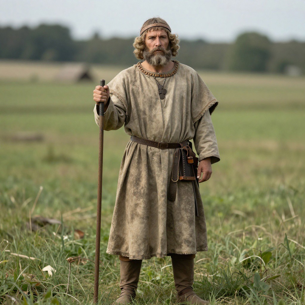 Portrait of ancient individual MGS385 from Austria, dated 650-800 CE