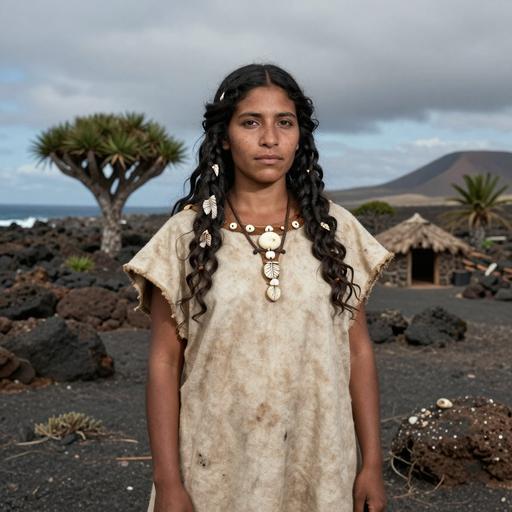 Portrait of ancient individual CAN.037 from Canary Islands, dated 1200 CE