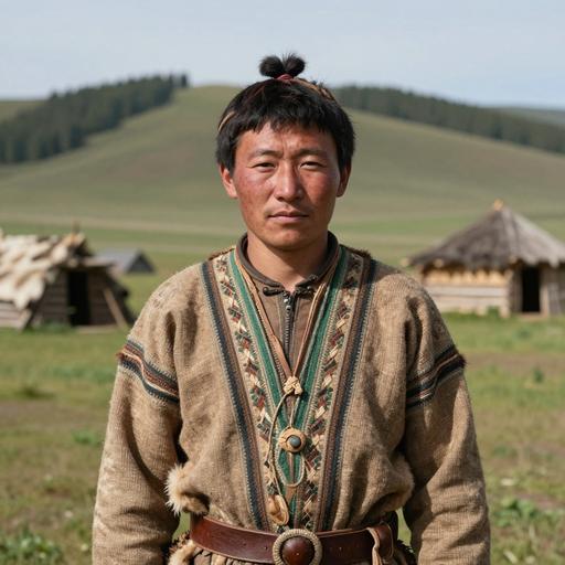 Portrait of ancient individual TZB001 from Russia, dated 3495 BCE - 3347 BCE