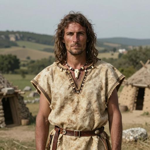 Portrait of ancient individual ROUQFF from France, dated 3340 BCE - 3096 BCE