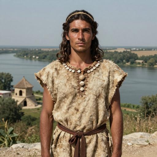 Portrait of ancient individual LEPE52 from Serbia, dated 6223 BCE - 6064 BCE