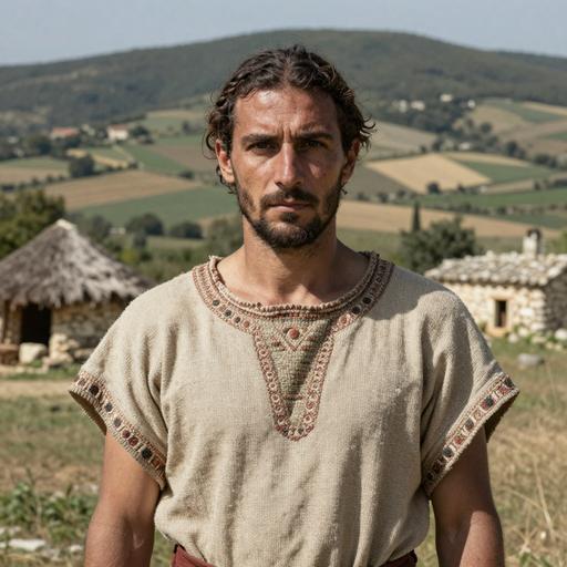 Portrait of ancient individual SGR002 from Italy, dated 751 BCE - 415 BCE