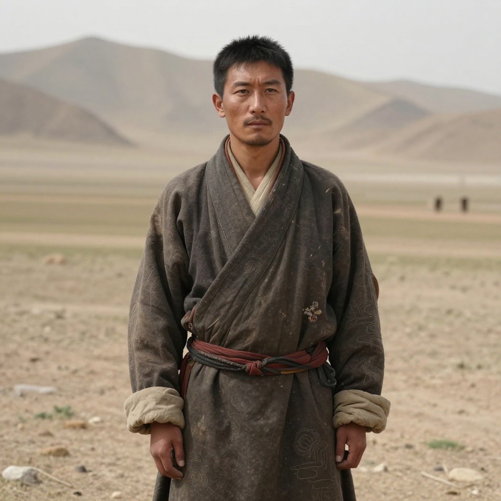 Portrait of ancient individual SDLG16 from China, dated 350-50 BCE