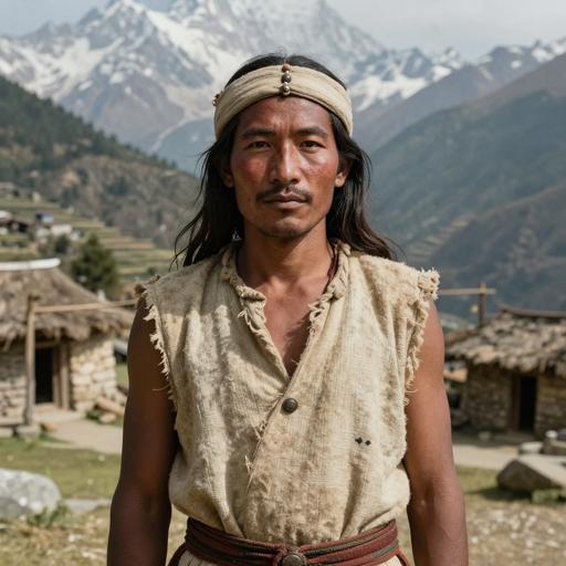 Portrait of ancient individual KM4 from Nepal, dated 800 BCE - 1 BCE