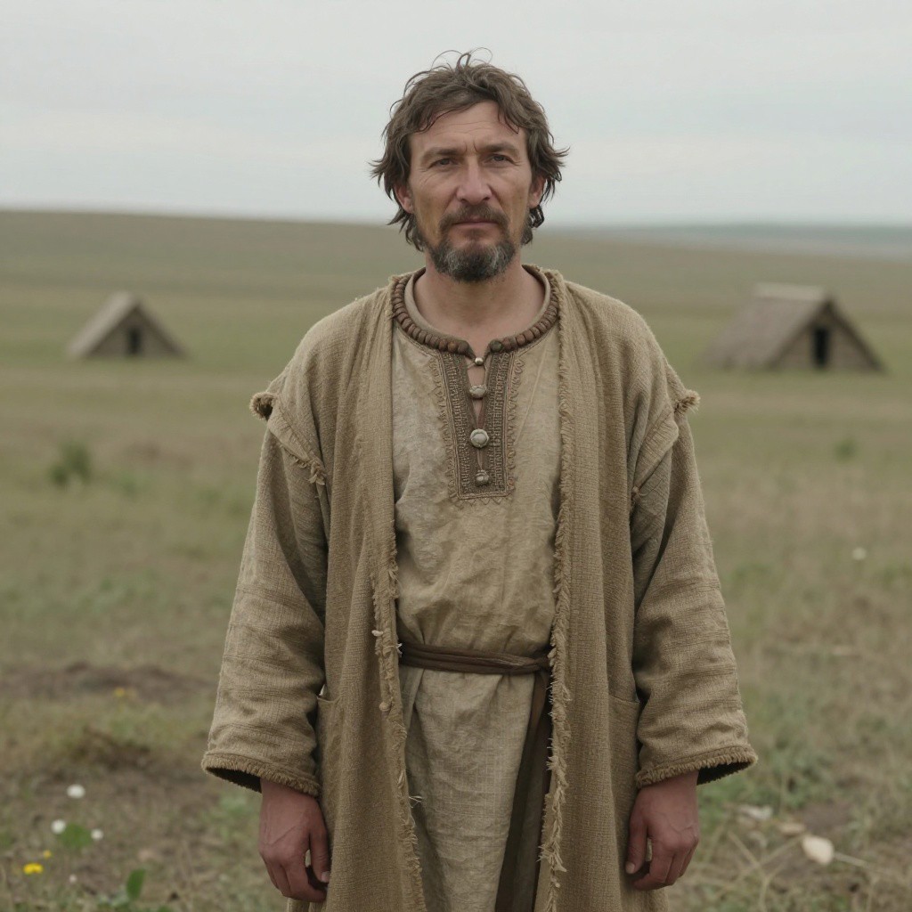 Portrait reconstruction of A man buried in Russia in the  era