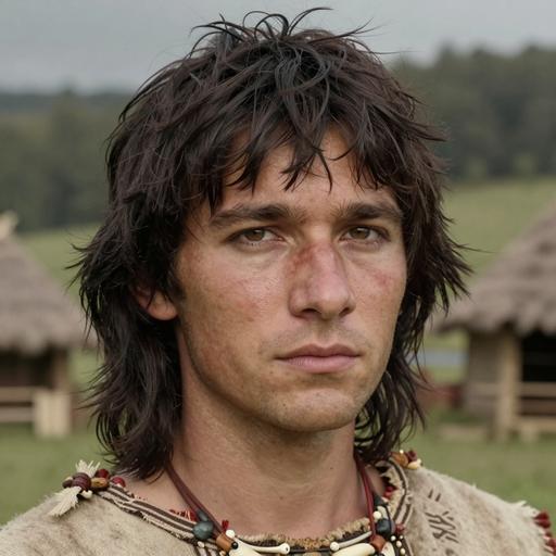 Portrait of ancient individual Ess7 from Germany, dated 5100 BCE - 4950 BCE