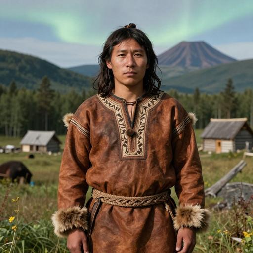 Portrait of ancient individual KMT002 from Russia, dated 404 CE - 600 CE