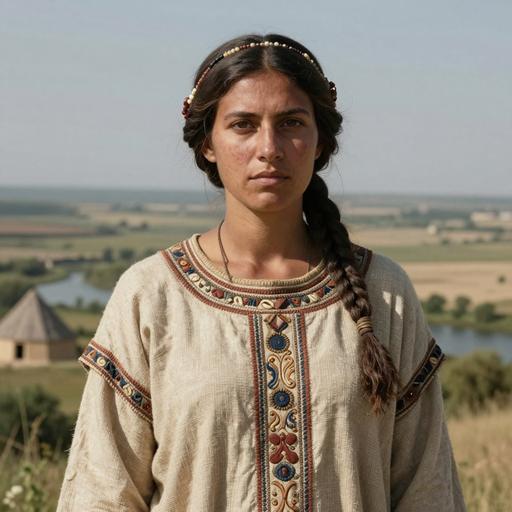 Portrait of ancient individual MOK31 from Serbia, dated 2100 BCE - 1800 BCE