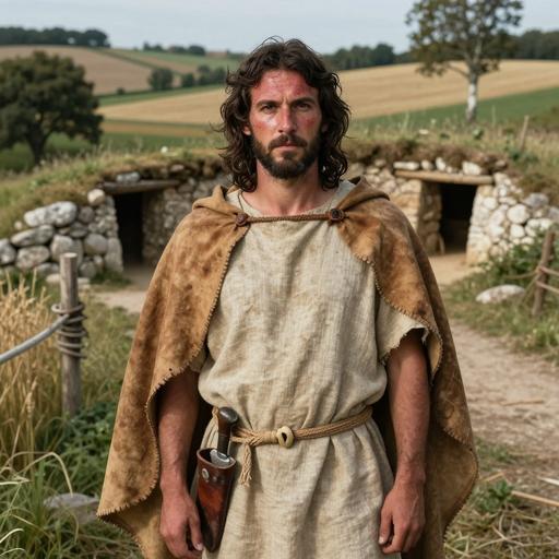 Portrait of ancient individual 2H07 from France, dated 3366 BCE - 3104 BCE