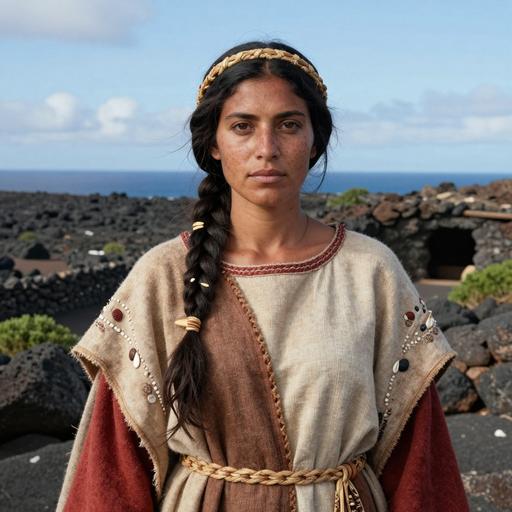 Portrait of ancient individual CAN.038 from Canary Islands, dated 1200 CE