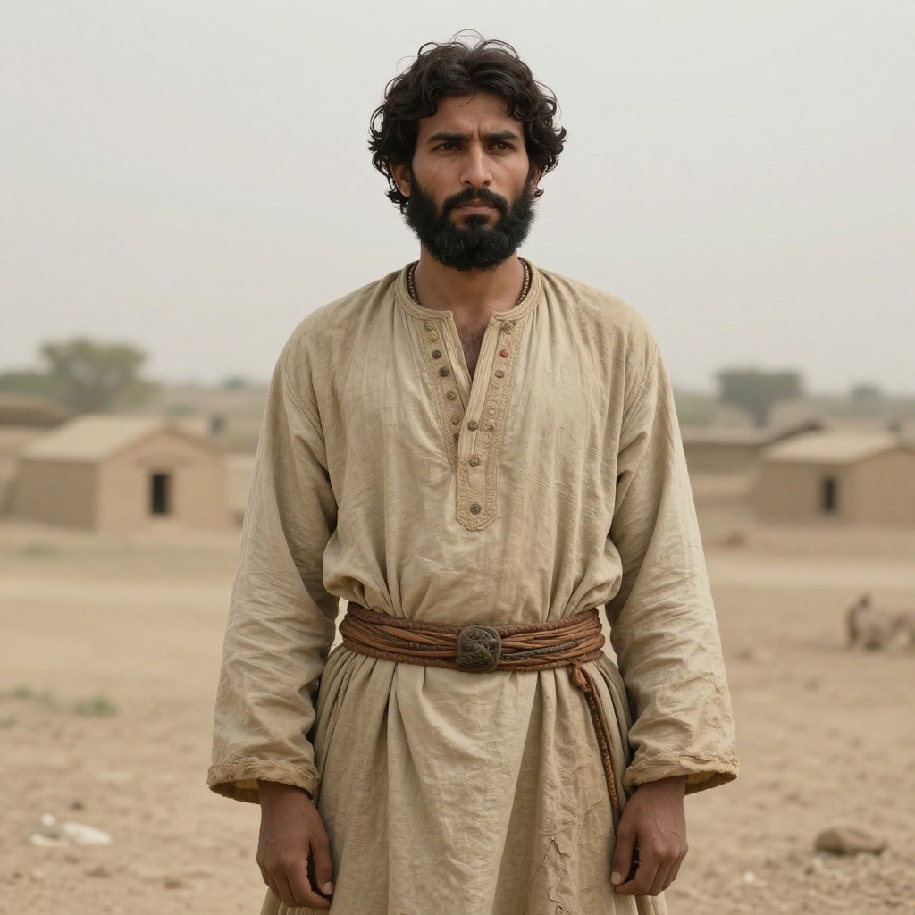 Portrait of ancient individual I12139 from Pakistan, dated 1000-800 BCE