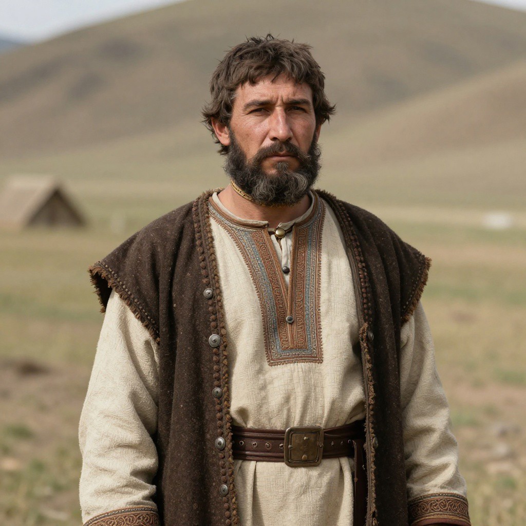 Portrait reconstruction of A man buried in Russia in the  era