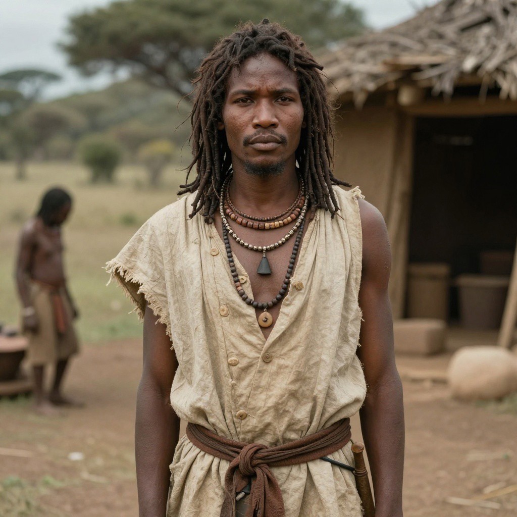 Portrait of ancient individual OAK013 from South Africa, dated 4330-3361 calBCE (4995±215 BP, AA-2117)