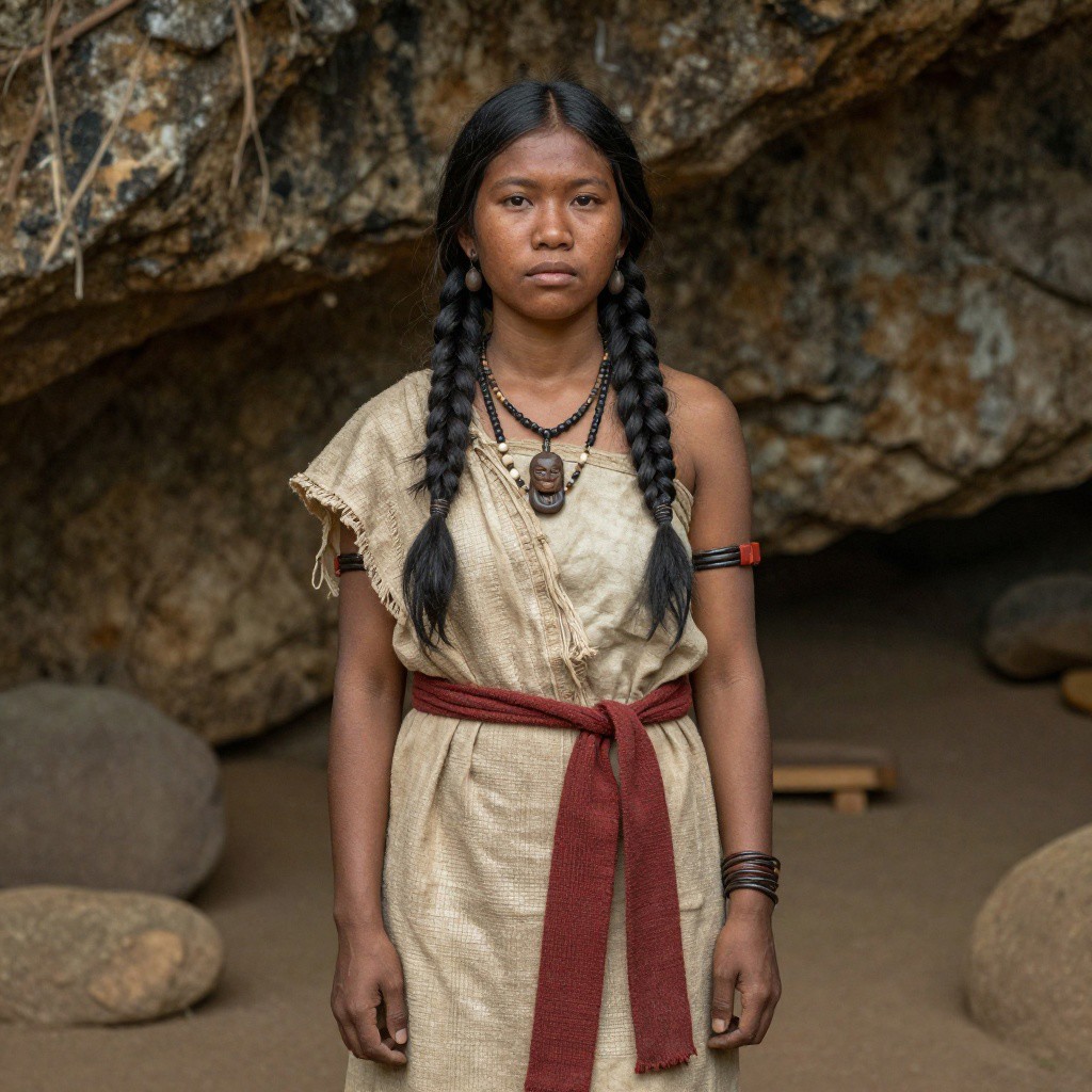 Portrait of ancient individual I41045 from Palau, dated 1227-1402 calCE (890±20 BP, UGAMS-74372)