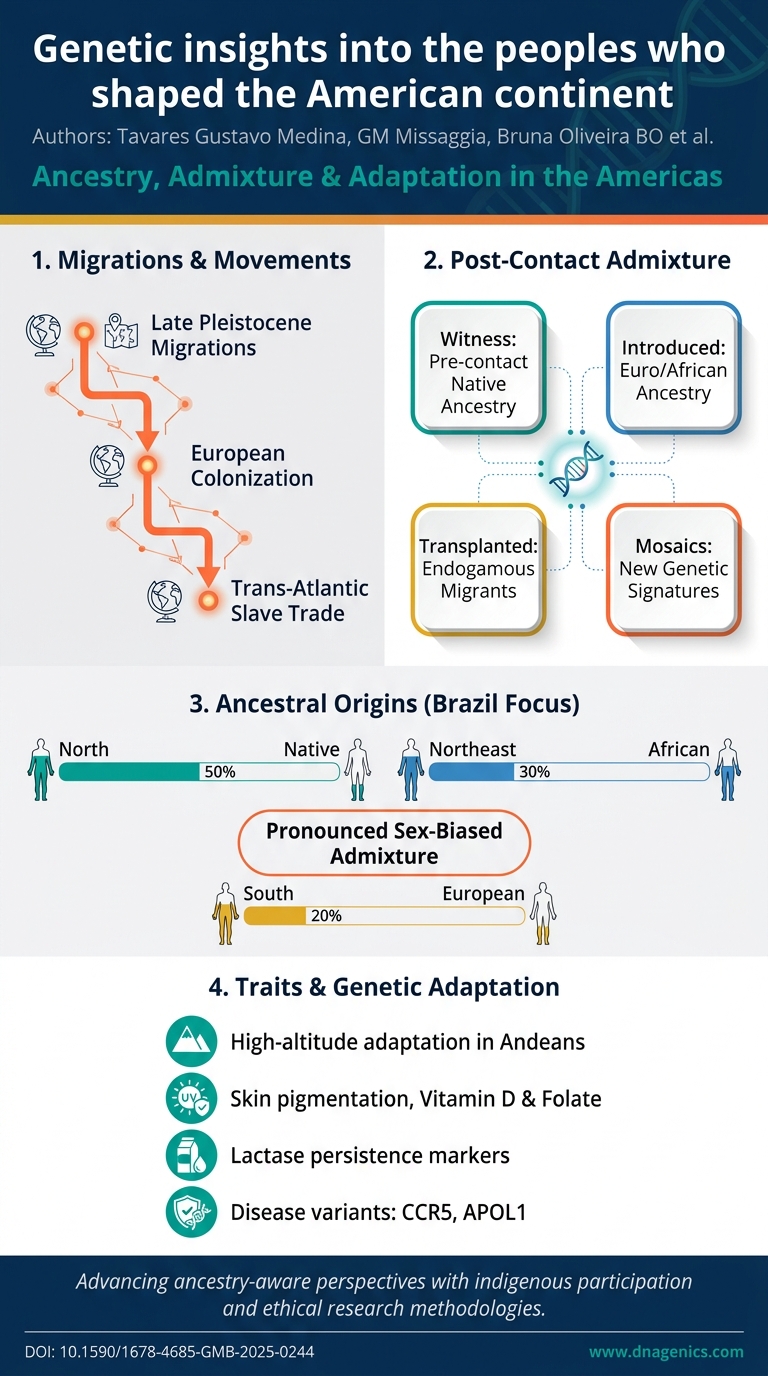 Infographic for Genetic insights into the peoples who shaped the American continent.